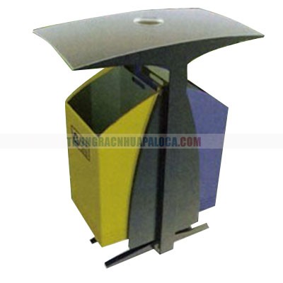 Thùng đựng rác công cộng hai ngăn hiện đại