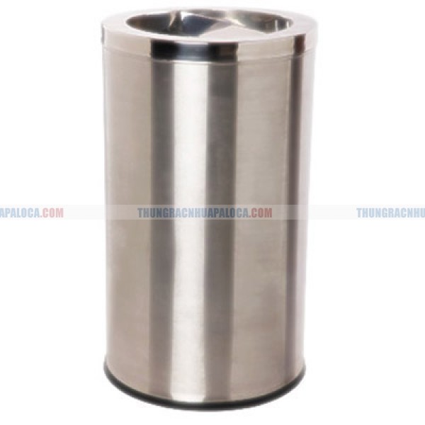 Thùng rác inox 304 tròn công cộng có gạt tàn | Báo giá sọt rác inox ...